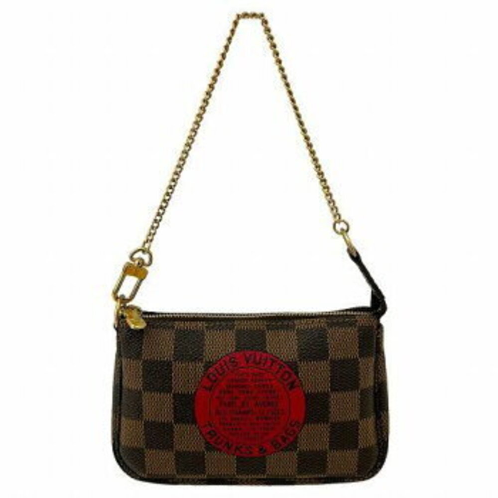 Louis Vuitton limited edition Ebene Trunks Bag Pochette Accessoires red